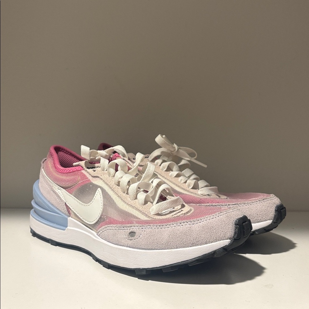 Pink and Blue Nike Waffles | Size 4 Youth